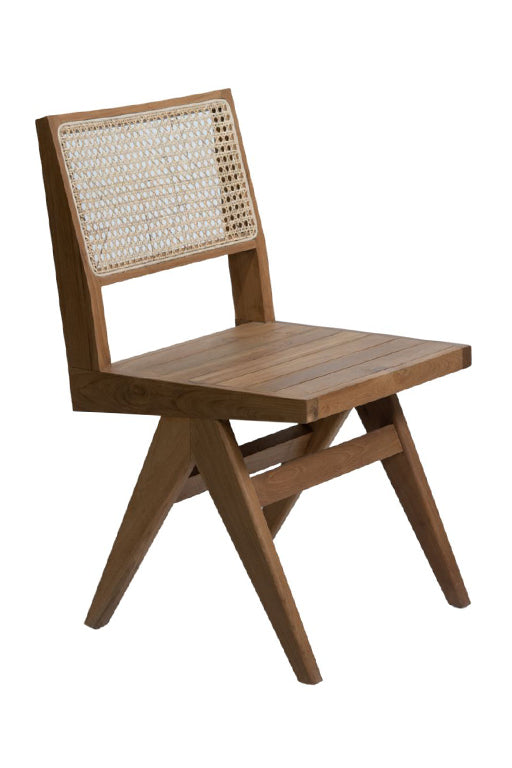 Silla Pierre - Madera Teca - Cafe - Junco Natural - Indonesia -